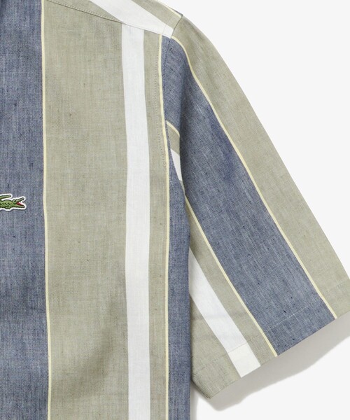 LACOSTE(ラコステ)の「ビッグストライプ リネンブレンドオープンカラーシャツ(シャツ/ブラウス・メンズ・ネイビー/アイボリー・38/41/39/40)」の16枚目の写真