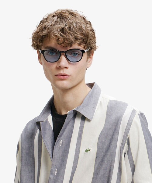 LACOSTE(ラコステ)の「ビッグストライプ リネンブレンドオープンカラーシャツ(シャツ/ブラウス・メンズ・ネイビー/アイボリー・38/41/39/40)」の19枚目の写真