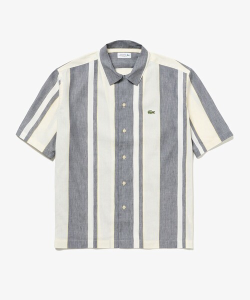 LACOSTE(ラコステ)の「ビッグストライプ リネンブレンドオープンカラーシャツ(シャツ/ブラウス・メンズ・ネイビー/アイボリー・38/41/39/40)」の20枚目の写真