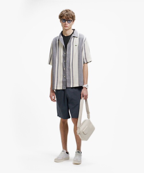 LACOSTE(ラコステ)の「ビッグストライプ リネンブレンドオープンカラーシャツ(シャツ/ブラウス・メンズ・ネイビー/アイボリー・38/41/39/40)」の22枚目の写真