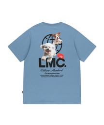 FLYING PUPPY TEE gray blue