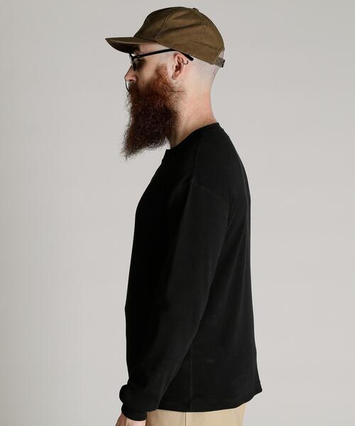 Schott（ショット）の「Schott/ショット/KNITTING HENLEY LS T-SHIRT/ニット ヘンリーロンT（Tシャツ/カットソー・メンズ・キナリ/ブラック・L/2XL/M/XL）」の4枚目の写真