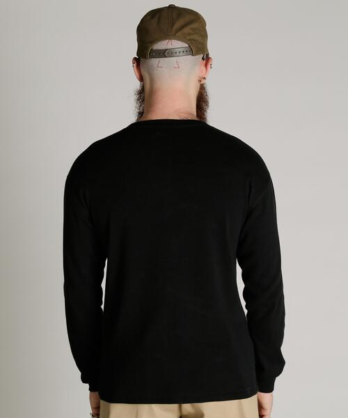 Schott（ショット）の「Schott/ショット/KNITTING HENLEY LS T-SHIRT/ニット ヘンリーロンT（Tシャツ/カットソー・メンズ・キナリ/ブラック・L/2XL/M/XL）」の5枚目の写真
