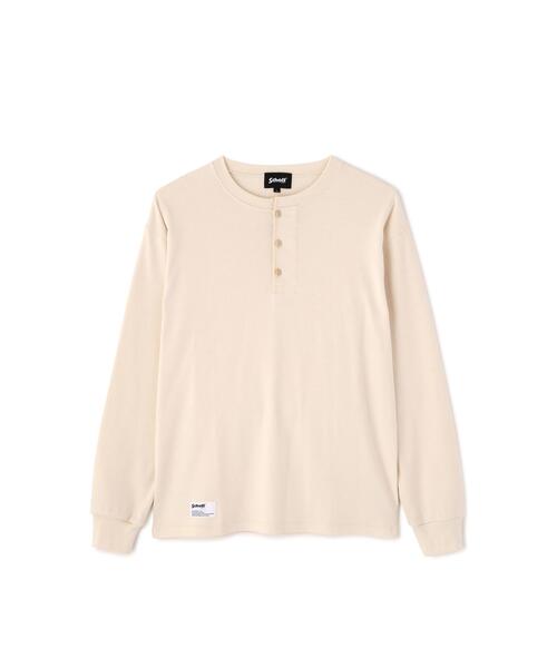 Schott(ショット)の「Schott/ショット/KNITTING HENLEY LS T-SHIRT/ニット ヘンリーロンT(Tシャツ/カットソー・メンズ・キナリ/ブラック・L/2XL/M/XL)」の13枚目の写真