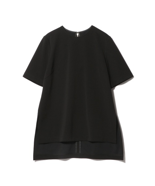 ESTNATION(エストネーション)の「ESTNATION / バックジップ クルーネックブラウス(Tシャツ/カットソー・レディース・ホワイト/ブラック・FREE)」の2枚目の写真
