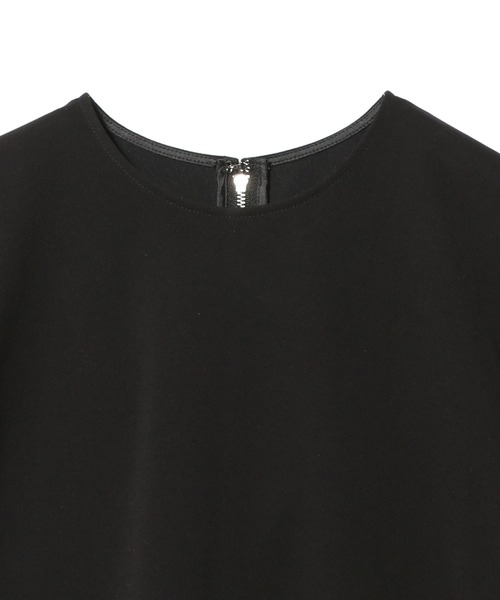 ESTNATION(エストネーション)の「ESTNATION / バックジップ クルーネックブラウス(Tシャツ/カットソー・レディース・ホワイト/ブラック・FREE)」の4枚目の写真