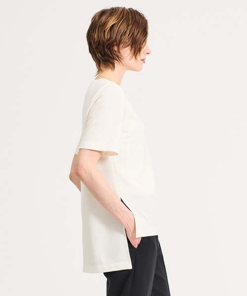 ESTNATION(エストネーション)の「ESTNATION / バックジップ クルーネックブラウス(Tシャツ/カットソー・レディース・ホワイト/ブラック・FREE)」の9枚目の写真