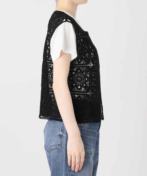 Spick & Span(スピックアンドスパン)の「クロッシェベスト(ベスト・レディース・ホワイト/ブラック・FREE)」の16枚目の写真