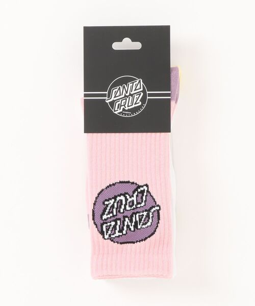 SANTA CRUZ(サンタクルーズ)の「SANTACRUZ/サンタクルーズ ソックス POP DOT SOCKS 2足組 502262931(ソックス/靴下・メンズ・ホワイト×ピンク・FREE)」の5枚目の写真