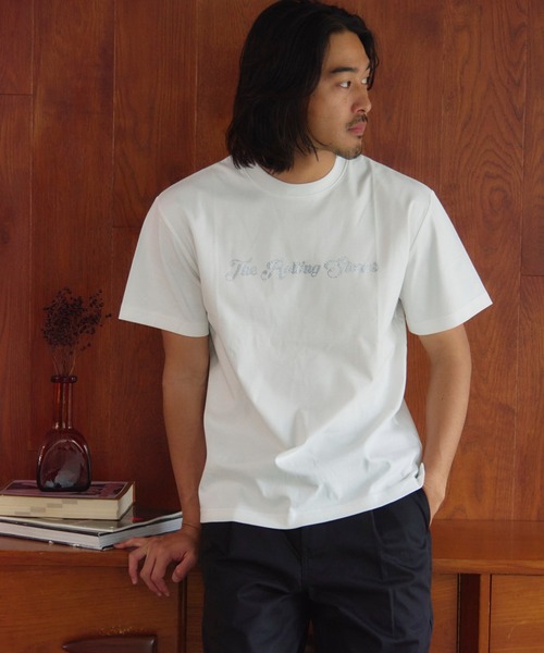 JACKROSE(ジャックローズ)の「B-TRS-シルケット天竺・ロゴ・ラインストーンSSTEE(Tシャツ/カットソー・メンズ・ホワイト/ブラック・M/L/XL)」の5枚目の写真
