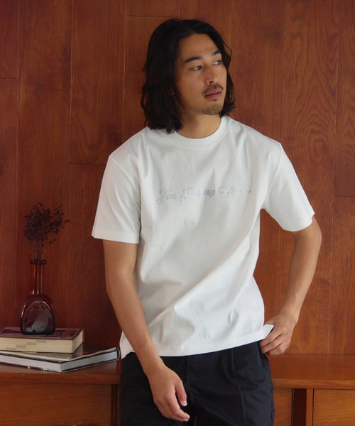 JACKROSE(ジャックローズ)の「B-TRS-シルケット天竺・ロゴ・ラインストーンSSTEE(Tシャツ/カットソー・メンズ・ホワイト/ブラック・M/L/XL)」の6枚目の写真