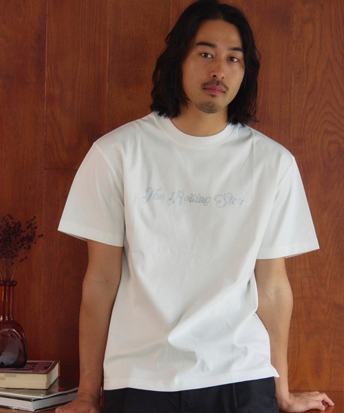JACKROSE(ジャックローズ)の「B-TRS-シルケット天竺・ロゴ・ラインストーンSSTEE(Tシャツ/カットソー・メンズ・ホワイト/ブラック・M/L/XL)」の4枚目の写真