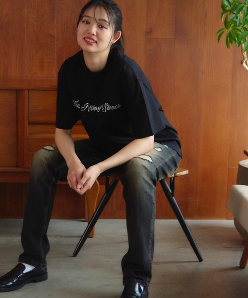 JACKROSE(ジャックローズ)の「B-TRS-シルケット天竺・ロゴ・ラインストーンSSTEE(Tシャツ/カットソー・メンズ・ホワイト/ブラック・M/L/XL)」の18枚目の写真