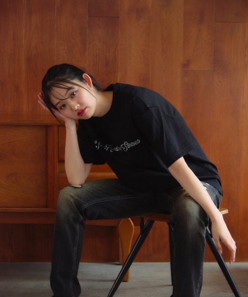 JACKROSE(ジャックローズ)の「B-TRS-シルケット天竺・ロゴ・ラインストーンSSTEE(Tシャツ/カットソー・メンズ・ホワイト/ブラック・M/L/XL)」の20枚目の写真