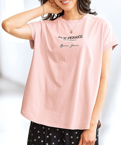 BELLUNA PLUS（ベルーナ）の「サラリ綿混！ゆったりドルマンプルオーバー（Tシャツ/カットソー・レディース・グレイッシュブルー/ピンク/オフホワイト/ブラウン/チャコール・X-LARGE/MEDIUM/LARGE）」の5枚目の写真