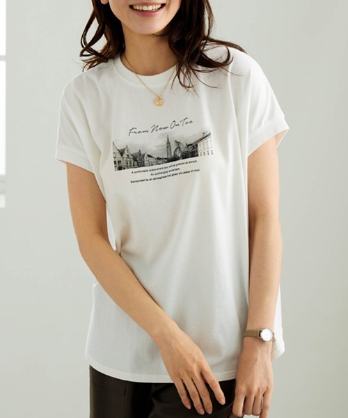 BELLUNA PLUS（ベルーナ）の「サラリ綿混！ゆったりドルマンプルオーバー（Tシャツ/カットソー・レディース・グレイッシュブルー/ピンク/オフホワイト/ブラウン/チャコール・X-LARGE/MEDIUM/LARGE）」の7枚目の写真