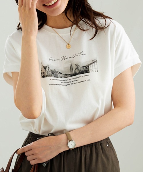 BELLUNA PLUS（ベルーナ）の「サラリ綿混！ゆったりドルマンプルオーバー（Tシャツ/カットソー・レディース・グレイッシュブルー/ピンク/オフホワイト/ブラウン/チャコール・X-LARGE/MEDIUM/LARGE）」の8枚目の写真