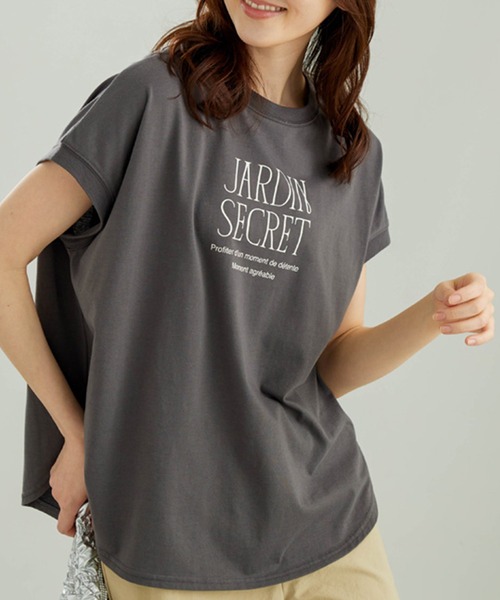 BELLUNA PLUS（ベルーナ）の「サラリ綿混！ゆったりドルマンプルオーバー（Tシャツ/カットソー・レディース・グレイッシュブルー/ピンク/オフホワイト/ブラウン/チャコール・X-LARGE/MEDIUM/LARGE）」の12枚目の写真