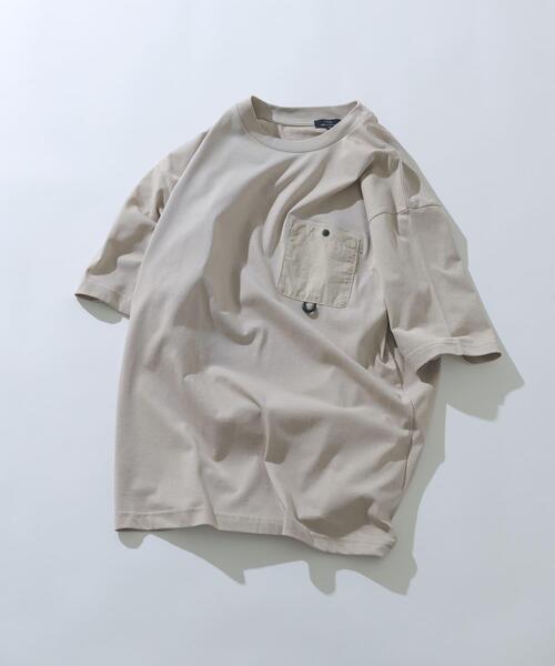セール】チェストポケットキリカエクルーネックTシャツ（Tシャツ