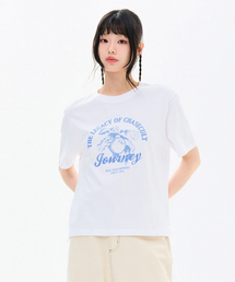 レディースフルーツドローイング半袖Tシャツ-FBZG5852C01