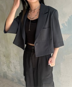 See-through Layered Half Sleeve Jacket/シースルーレイヤードハーフ