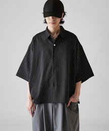 Lui's（ルイス）の「【Neucon】WIDE SLEEVE PINSTRIPE OVER SHIRT / ワイドスリーブピンストライプオーバーシャツ（シャツ/ブラウス）」