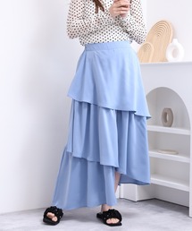 シフォンランダムティアードロングスカート