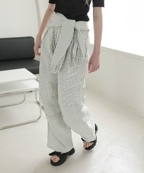 DONOBAN(ドノバン)の「2wayウエストラップパンツ(その他パンツ・レディース・ブラウン/アイボリー・ONE SIZE)」の2枚目の写真