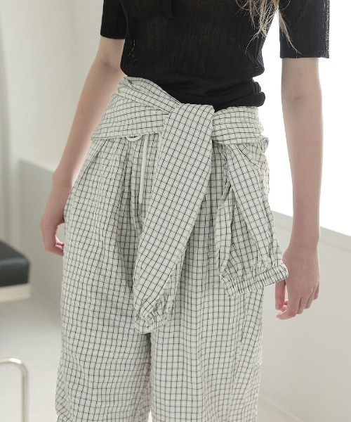 DONOBAN(ドノバン)の「2wayウエストラップパンツ(その他パンツ・レディース・ブラウン/アイボリー・ONE SIZE)」の4枚目の写真