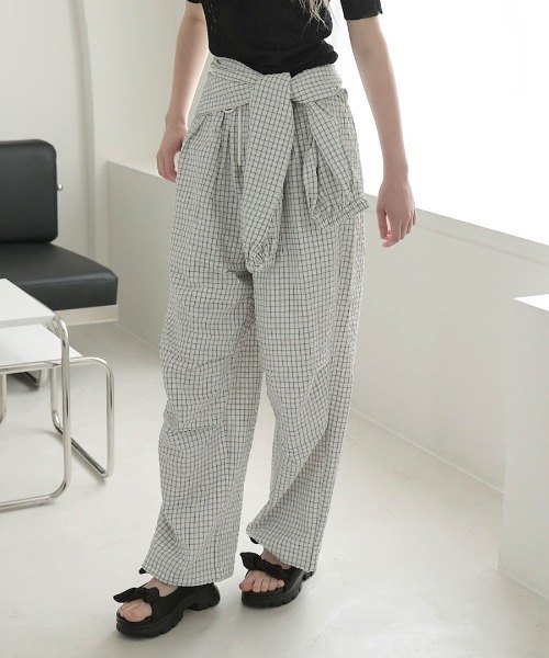 DONOBAN(ドノバン)の「2wayウエストラップパンツ(その他パンツ・レディース・ブラウン/アイボリー・ONE SIZE)」の6枚目の写真