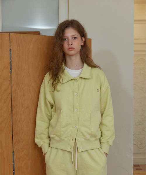 ANOETIC（アノエティック）の「ANC BUTTON COLLAR SWEAT CARDIGAN_GREEN（スウェット・レディース・グリーン・FREE）」の2枚目の写真