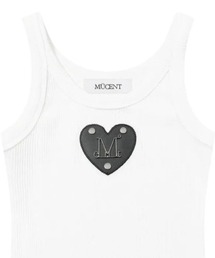 MUCENT(ムセント)-CROSS LEATHER PATCH SLEEVELESS
