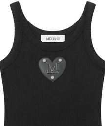 MUCENT(ムセント)-CROSS LEATHER PATCH SLEEVELESS