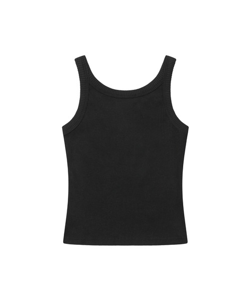 MUCENT（ムセント）の「MUCENT（ムセント）-CROSS LEATHER PATCH SLEEVELESS（タンクトップ・レディース・ブラック/ホワイト/ブラック系2/ホワイト系2・FREE）」の7枚目の写真