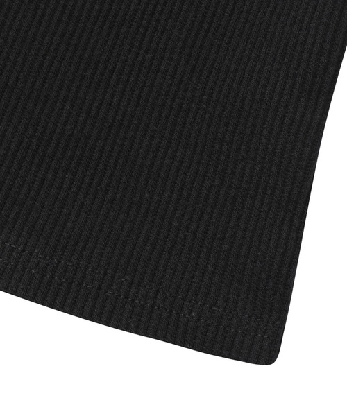 MUCENT（ムセント）の「MUCENT（ムセント）-CROSS LEATHER PATCH SLEEVELESS（タンクトップ・レディース・ブラック/ホワイト/ブラック系2/ホワイト系2・FREE）」の5枚目の写真