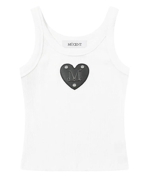 MUCENT（ムセント）の「MUCENT（ムセント）-CROSS LEATHER PATCH SLEEVELESS（タンクトップ・レディース・ブラック/ホワイト/ブラック系2/ホワイト系2・FREE）」の20枚目の写真