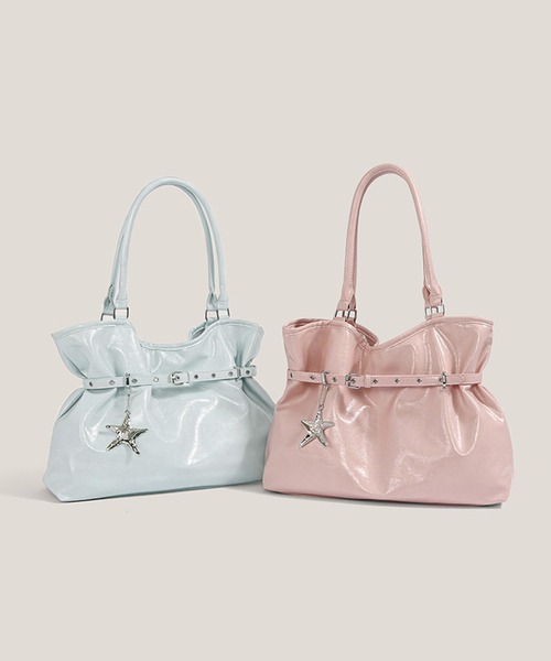 HOOK(フック)の「HOOK for girls 巾着ショルダートートバッグ(トートバッグ・レディース・ライトブルー/ピンク/オフホワイト/ブラック・FREE)」の11枚目の写真