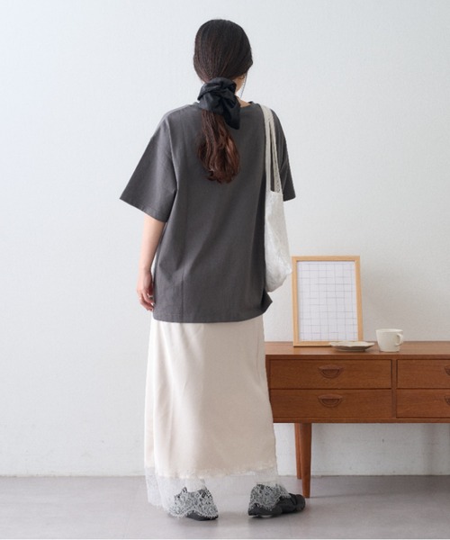 CIAOPANIC TYPY(チャオパニックティピー)の「【レイヤードとしても活躍/無地・ドット柄】裾レースサテンバイアススカート(スカート・レディース・オフホワイト/ブラック/ブラック系その他・MEDIUM/SMALL)」の13枚目の写真