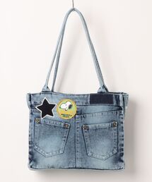 SNOOPY×OLD BETTY'S（スヌーピーカケルオールドベティーズ）の「スヌーピー【SNOOPY】Square Denim Tote Bag（ショルダーバッグ）」