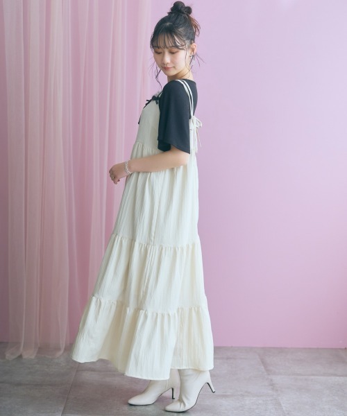 marun(マルン)の「<大きいサイズ>フレア袖テレコリブスクエアネックカットソー marun(Tシャツ/カットソー・レディース・オフホワイト/ブラック・L/LL/3L/4L/5L)」の10枚目の写真