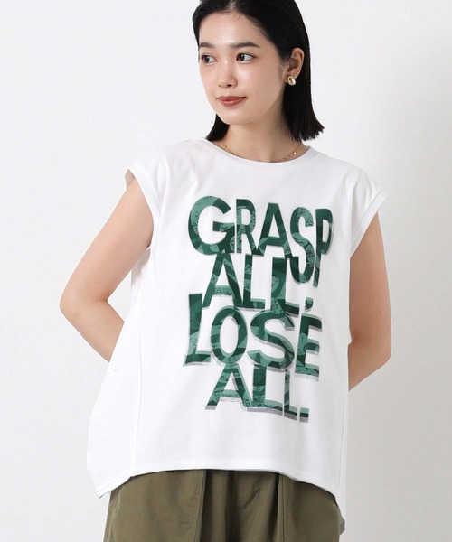 Risley(リズレー)の「GRASPメッシュフレンチスリーブカットソー(Tシャツ/カットソー・レディース・ブラック/グリーン・FREE)」の2枚目の写真