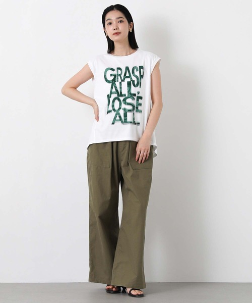 Risley(リズレー)の「GRASPメッシュフレンチスリーブカットソー(Tシャツ/カットソー・レディース・ブラック/グリーン・FREE)」の14枚目の写真