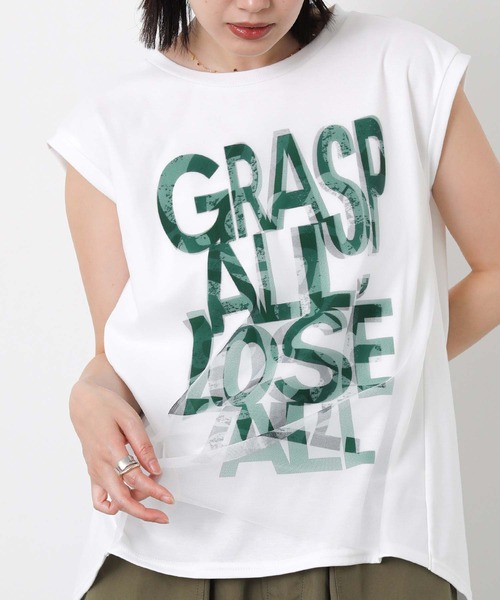 Risley(リズレー)の「GRASPメッシュフレンチスリーブカットソー(Tシャツ/カットソー・レディース・ブラック/グリーン・FREE)」の22枚目の写真