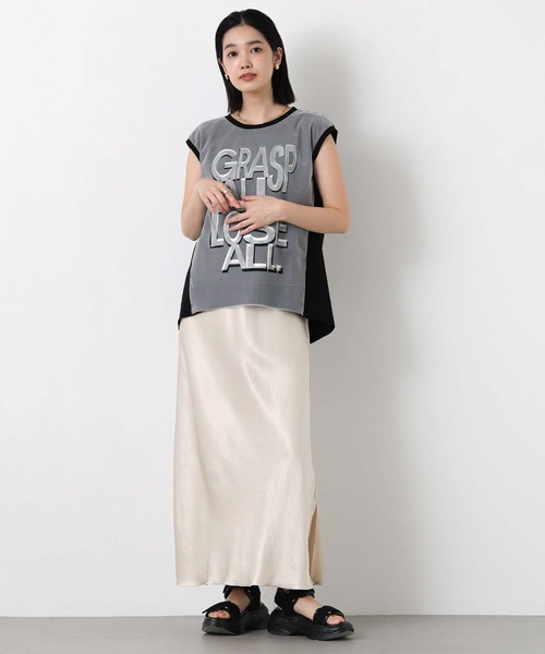 Risley(リズレー)の「GRASPメッシュフレンチスリーブカットソー(Tシャツ/カットソー・レディース・ブラック/グリーン・FREE)」の3枚目の写真
