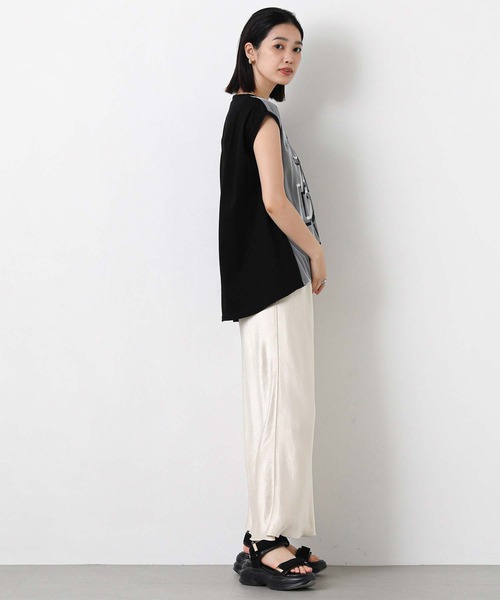 Risley(リズレー)の「GRASPメッシュフレンチスリーブカットソー(Tシャツ/カットソー・レディース・ブラック/グリーン・FREE)」の4枚目の写真