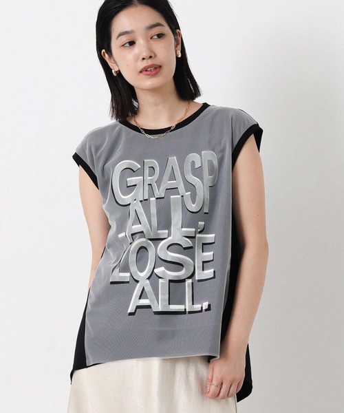 Risley(リズレー)の「GRASPメッシュフレンチスリーブカットソー(Tシャツ/カットソー・レディース・ブラック/グリーン・FREE)」の7枚目の写真