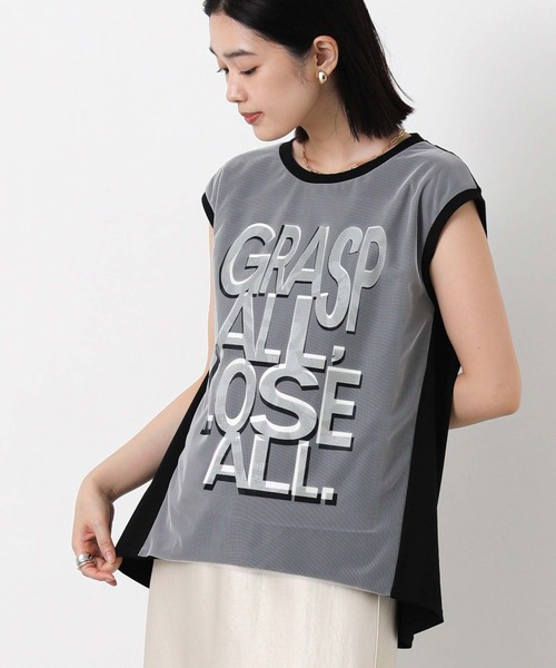 Risley(リズレー)の「GRASPメッシュフレンチスリーブカットソー(Tシャツ/カットソー・レディース・ブラック/グリーン・FREE)」の10枚目の写真