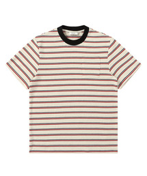 SOLEW（ソル）の「スタンダードハーフスリーブTシャツ_アイボリーストライプ（Tシャツ/カットソー）」