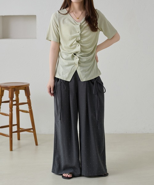 apres jour clair（アプレジュールクレア）の「【apres jour clair】ドレープデザイントップス / カーディガン（Tシャツ/カットソー・レディース・オフホワイト/ブラック/ミント/ブラウン系その他・フリー/X-LARGE）」の15枚目の写真