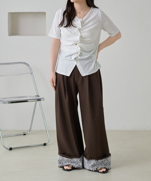 apres jour clair（アプレジュールクレア）の「【apres jour clair】ドレープデザイントップス / カーディガン（Tシャツ/カットソー・レディース・オフホワイト/ブラック/ミント/ブラウン系その他・フリー/X-LARGE）」の22枚目の写真